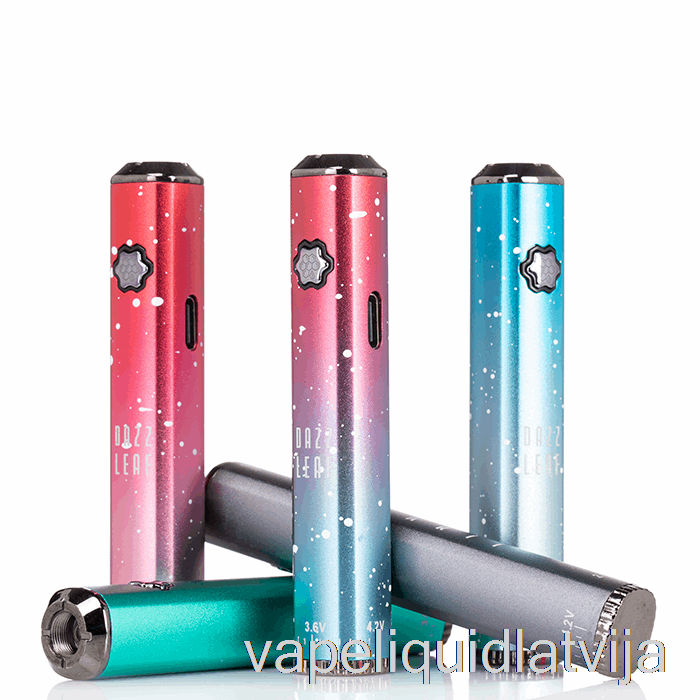 Dazzleaf Squarii Bottom Twist 510 Akumulators Zelta/zaļa Splatter Vape šķidrums